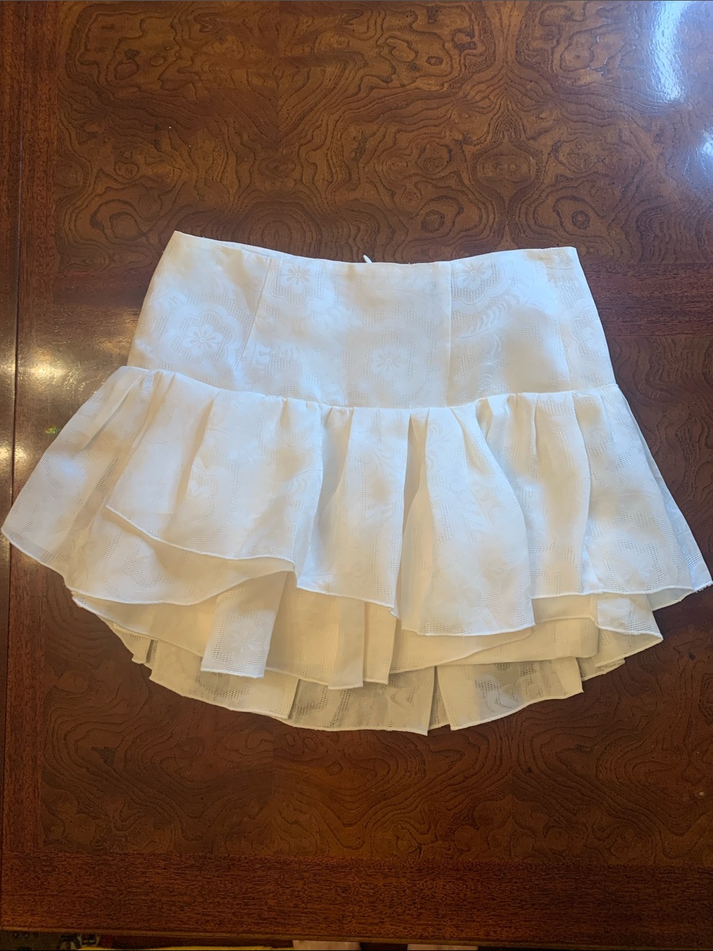 Isabel Marant Cream Layered Ruffle Mini Skirt